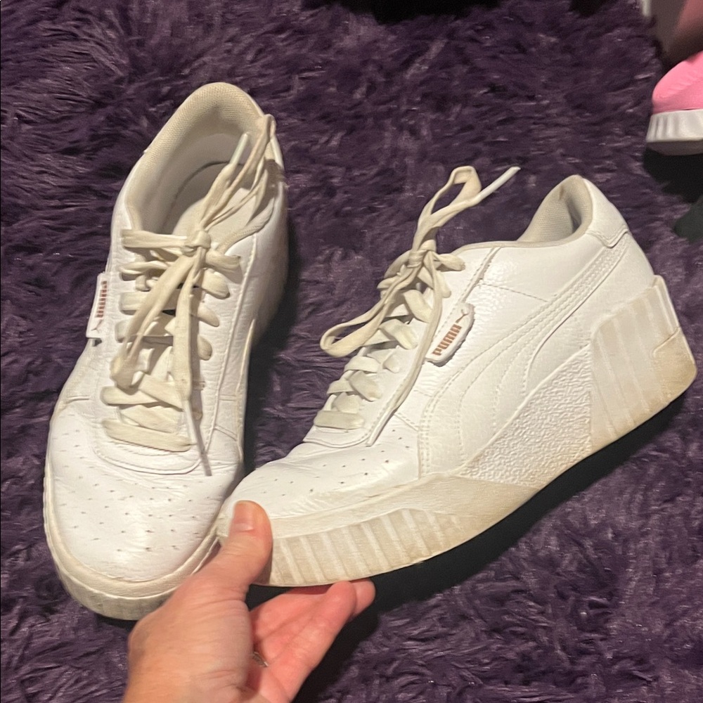 Calle Puma Women's platform most comfortable shoe- Classic White Sneakers